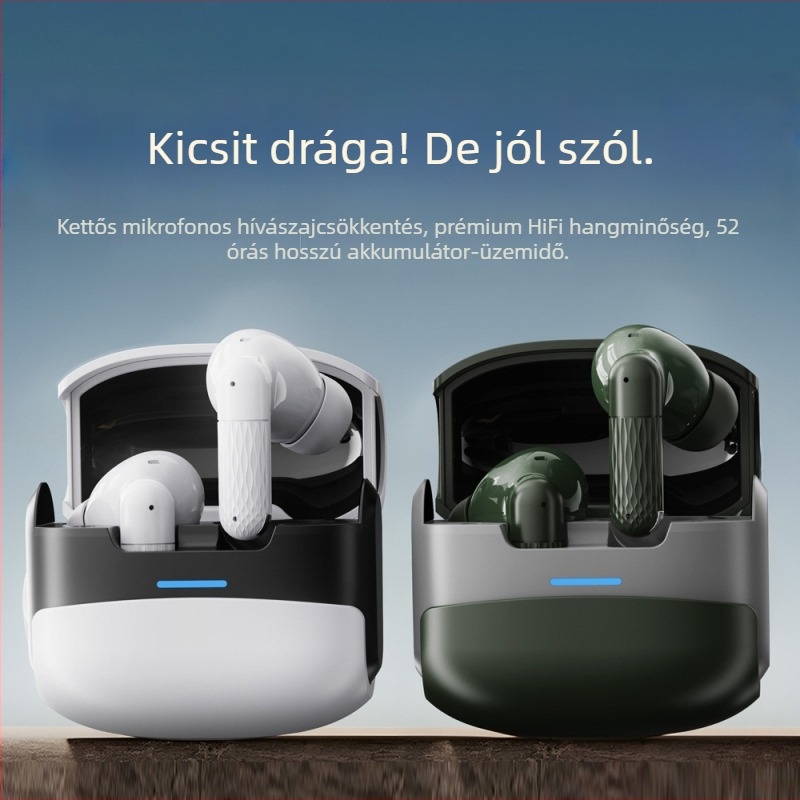 W919 vezeték nélküli Bluetooth fülhallgatók kettős mikrofonnal hívásokhoz, TWS sztereó fülhallgatók, Bluetooth 5.4, e-sport stílusú