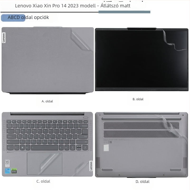 Lenovo Pro14 14 hüvelykes laptophoz – külső borítás fóliája és matricaszett (2024)