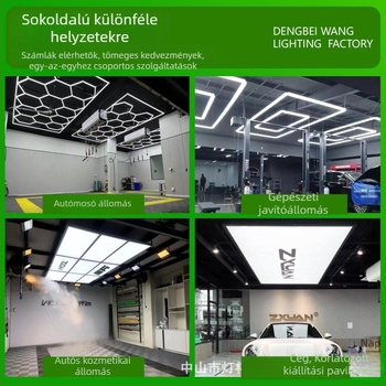 LED díszítő fény fodrászüzletek és speciális boltok számára, árnyékmentes, energiatakarékos csillár a Honeycomb Light sorozatból, HX-BCD-04 modell, 168 W, 2040×1650 mm, 1600 lm, 220 V, PC ház