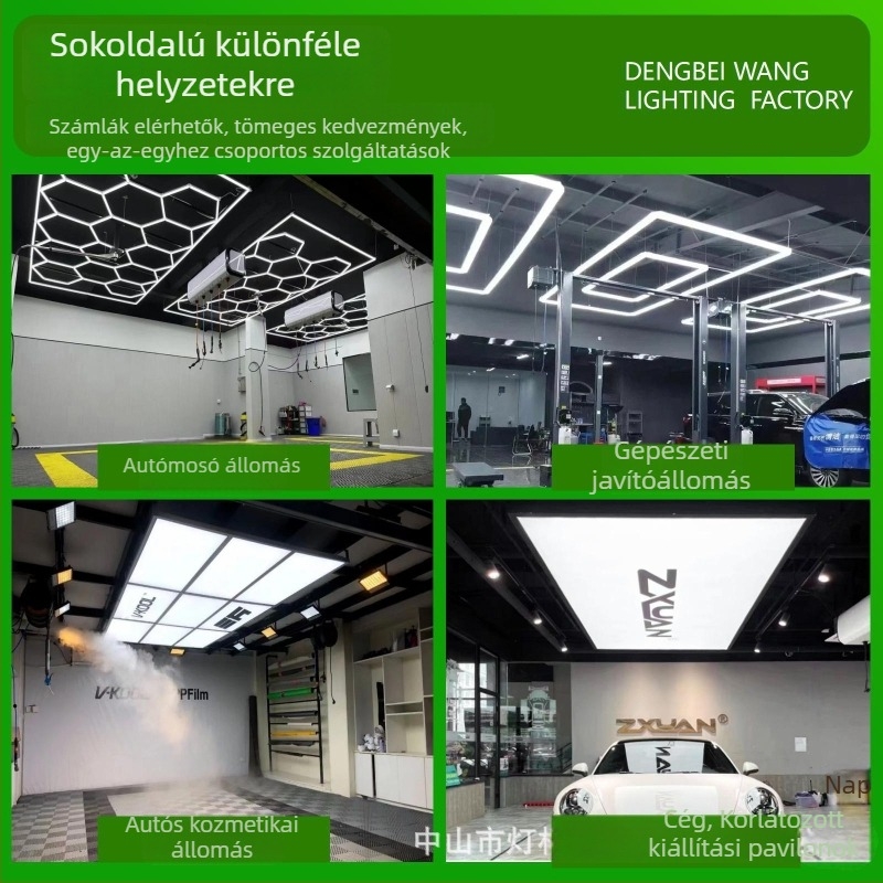 LED díszítő fény fodrászüzletek és speciális boltok számára, árnyékmentes, energiatakarékos csillár a Honeycomb Light sorozatból, HX-BCD-04 modell, 168 W, 2040×1650 mm, 1600 lm, 220 V, PC ház