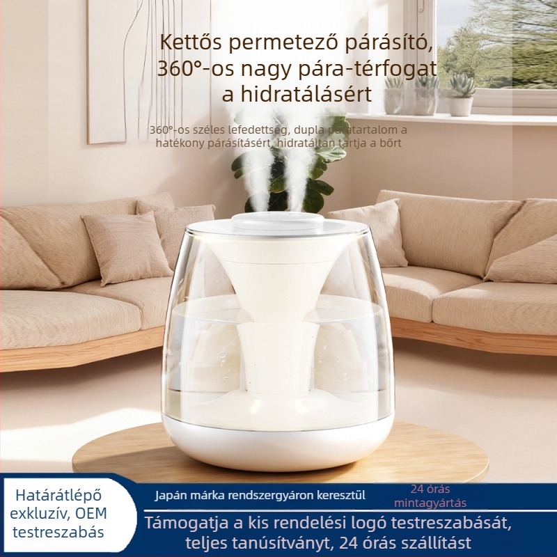 Nagy kapacitású aromaterápiás párásító irodai asztalra és otthonra — csendes, erős köd kibocsátással, testreszabható