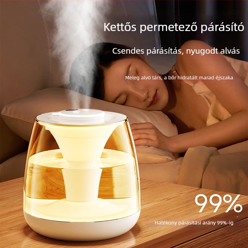 Nagy kapacitású aromaterápiás párásító irodai asztalra és otthonra — csendes, erős köd kibocsátással, testreszabható
