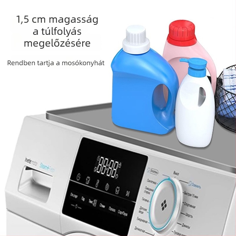 Silikon felső védőpárna mosógéphez és szárítógéphez, tároló résszel, por- és vízálló, többfunkciós