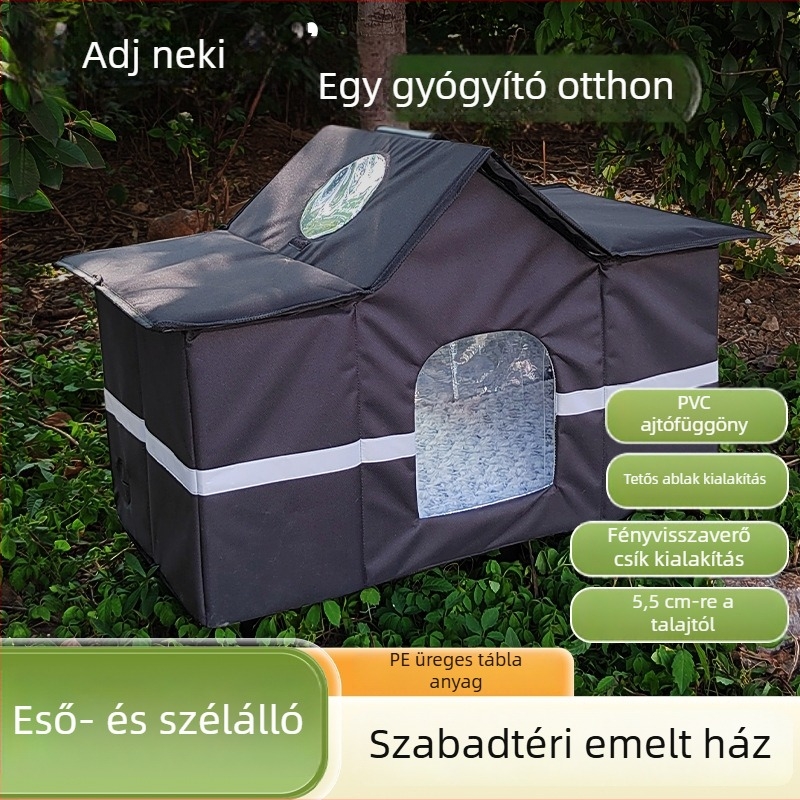 Kóbor macskák számára – szigetelt, vízálló kültéri zárt macskapihenő, meleg és használható egész évben