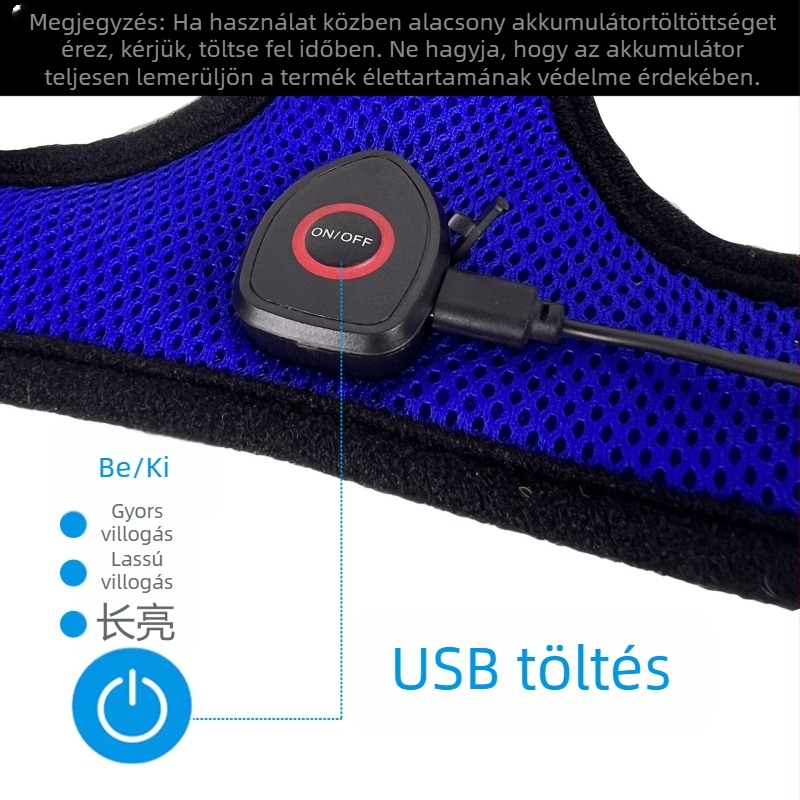 USB-töltésű LED-kutya mellény éjszakai láthatósággal