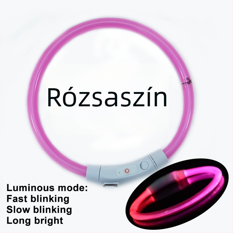 USB-C töltésű LED világító kutyanyakörv