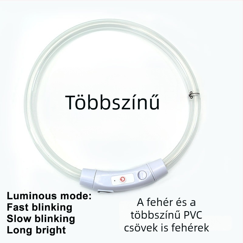 USB-C töltésű LED világító kutyanyakörv