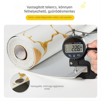 Fehér márvány mintás öntapadós fali matrica – nappali dekoráció, vízálló és nedvességálló