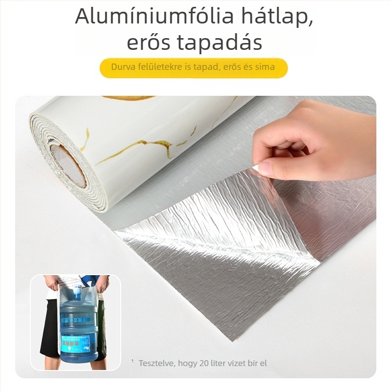 Fehér márvány mintás öntapadós fali matrica – nappali dekoráció, vízálló és nedvességálló