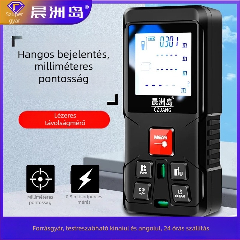Kézi lézeres távolságmérő beltéri használatra, infravörös távolságmérő, 0,05–120 m, ±3 mm, modell LDM-C120