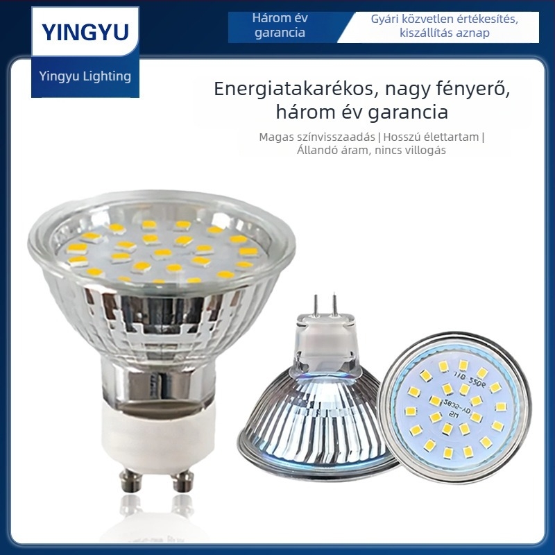 LED pohár alakú mennyezeti lámpa GU10/MR11/MR16, 220V/12V, üvegből, dimmelhető, 60 LED, 3000K/6000K, 36° fénysugár, CRI 95, IP65