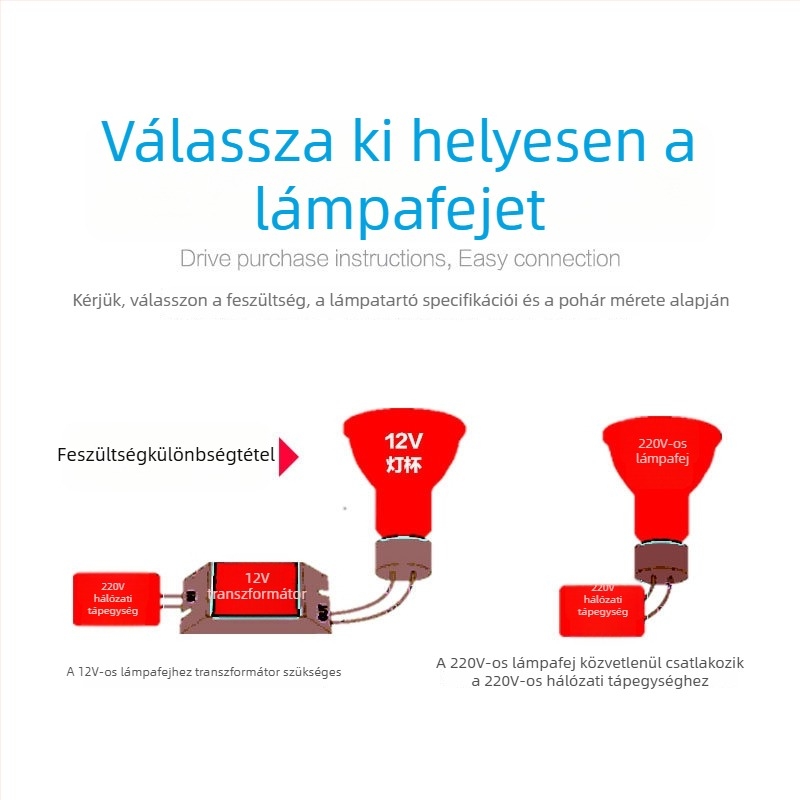LED pohár alakú mennyezeti lámpa GU10/MR11/MR16, 220V/12V, üvegből, dimmelhető, 60 LED, 3000K/6000K, 36° fénysugár, CRI 95, IP65