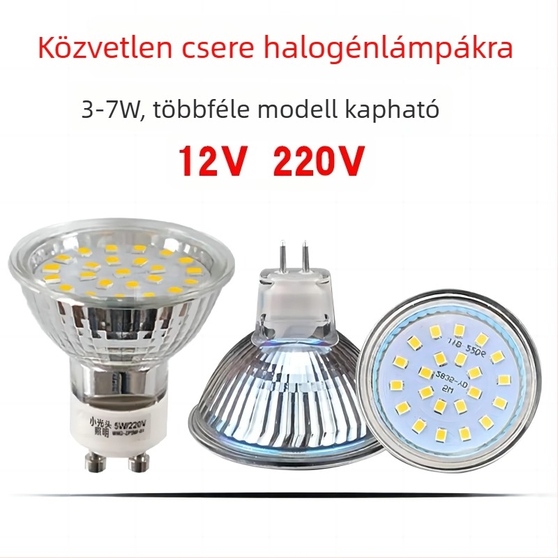LED pohár alakú mennyezeti lámpa GU10/MR11/MR16, 220V/12V, üvegből, dimmelhető, 60 LED, 3000K/6000K, 36° fénysugár, CRI 95, IP65