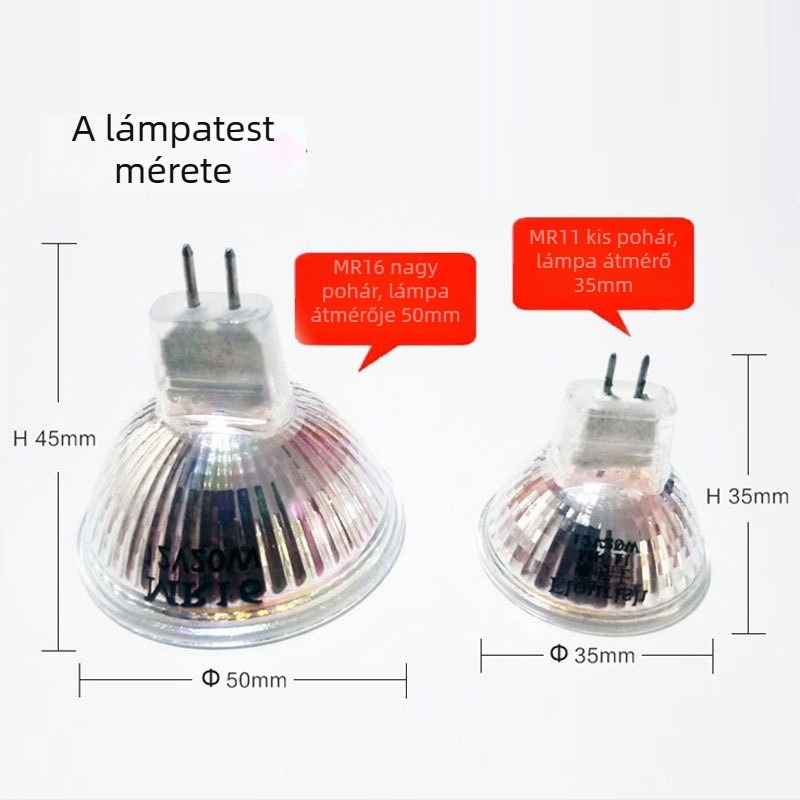 LED pohár alakú mennyezeti lámpa GU10/MR11/MR16, 220V/12V, üvegből, dimmelhető, 60 LED, 3000K/6000K, 36° fénysugár, CRI 95, IP65