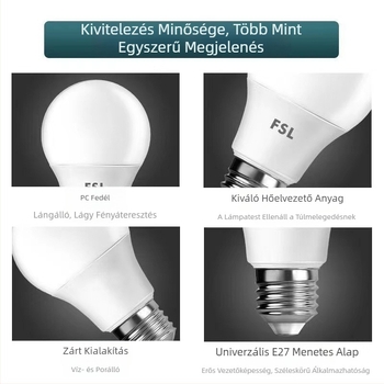 FSL LED izzó, E27-es foglalat, beltéri világítás, magas fényerő