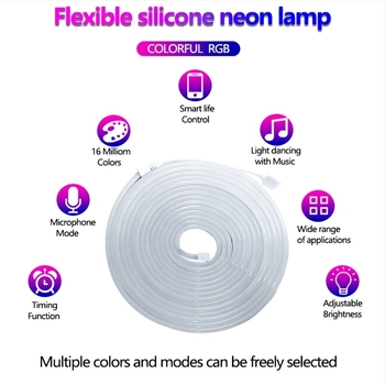 5V/24V alacsony feszültségű RGB rugalmas neónfény csík, 3535 LED, dimmelhető, DIY projektekhez