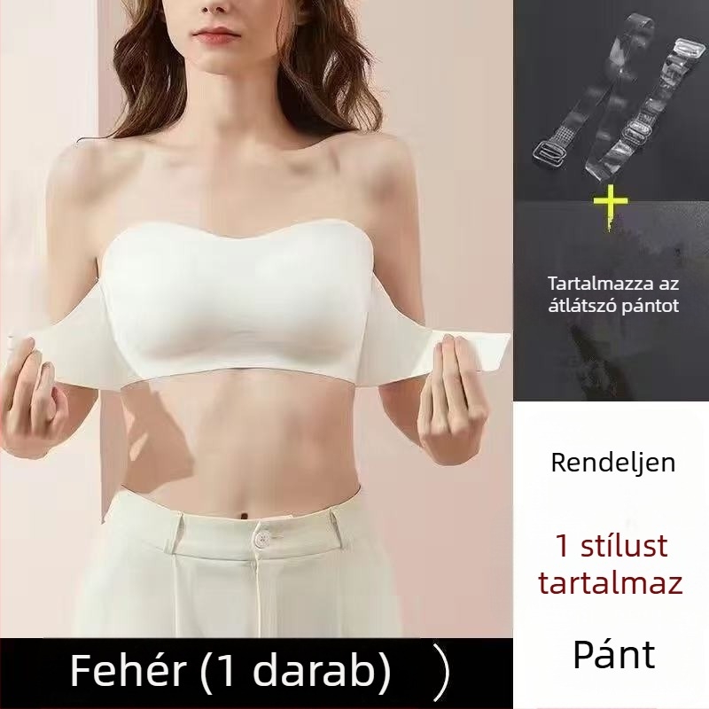 Varrásmentes, váll nélküli melltartó kis mellekhez — gyengéd összegyűjtés, csúszásmentes, lélegző nejlon