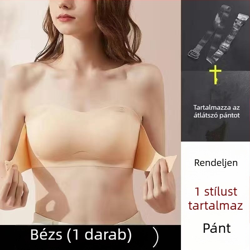 Varrásmentes, váll nélküli melltartó kis mellekhez — gyengéd összegyűjtés, csúszásmentes, lélegző nejlon