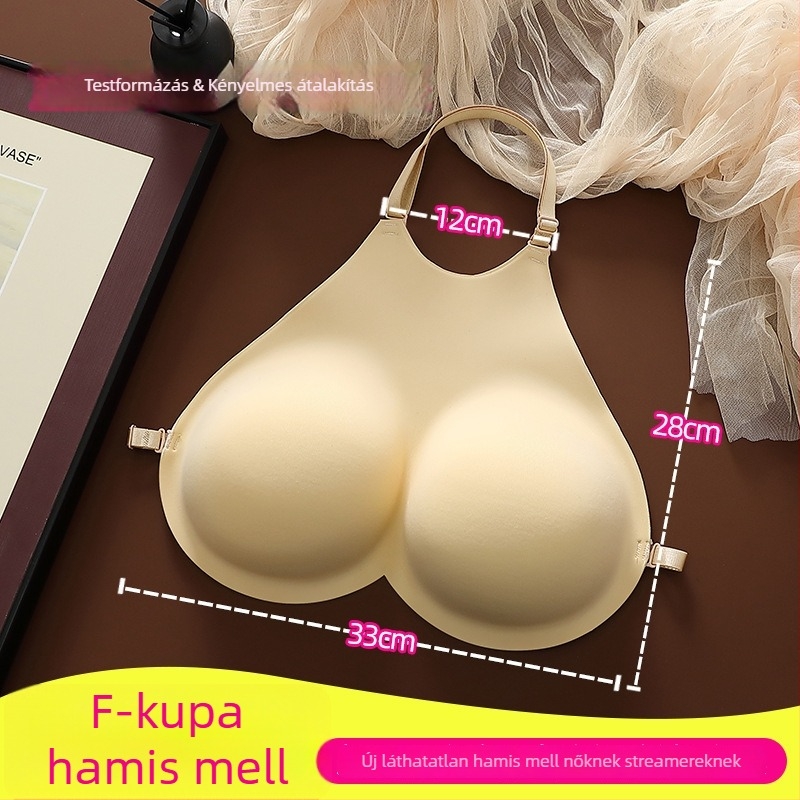 Cosplay melleprotézis, pánt nélküli, nyakban lógó dizájn, Ice Silk anyag, nylon alapanyag, teljes kosár, vast tömörített kosár