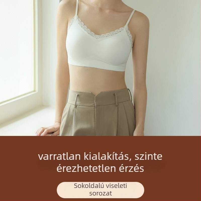 Sima nylonos kamisola 3/4 kosár, rögzített pántokkal, párnázott formázott kosarakkal, pamut bélés, lélegző