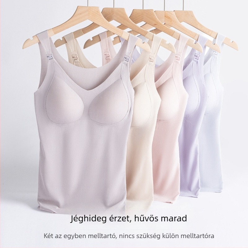 Kismama szoptatós top – állítható pántok, könnyű nylon anyag, koreai stílus, tavasz–nyár 2024