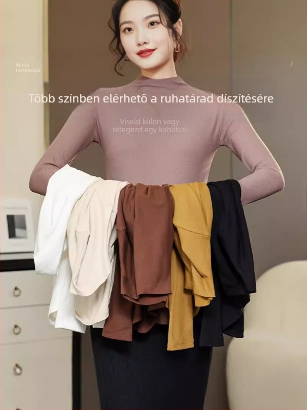 Várandós női őszi-téli alapréteg felső, laza szabás, hosszú ujjak, kerek nyakú, kókusz velúr, viszkóz-spandex anyag, hossz 50–65 cm