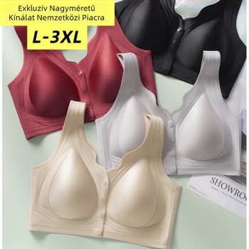 Sima varrat nélküli szoptatós melltartó elölről zárható, Ice Silk anyag, vezeték nélküli, közepes kosárformával