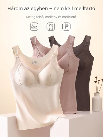 Anyasági és szoptatós top, seamless, meleg, magas rugalmasságú emelő támogatással, hossz 50–65 cm, poliészter-spandex keverék