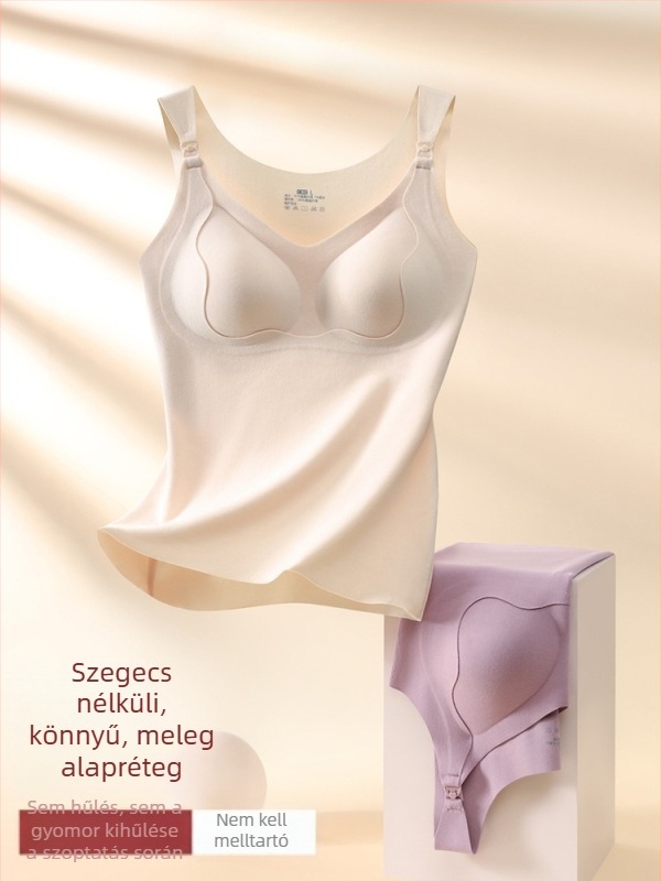 Anyasági és szoptatós top, seamless, meleg, magas rugalmasságú emelő támogatással, hossz 50–65 cm, poliészter-spandex keverék