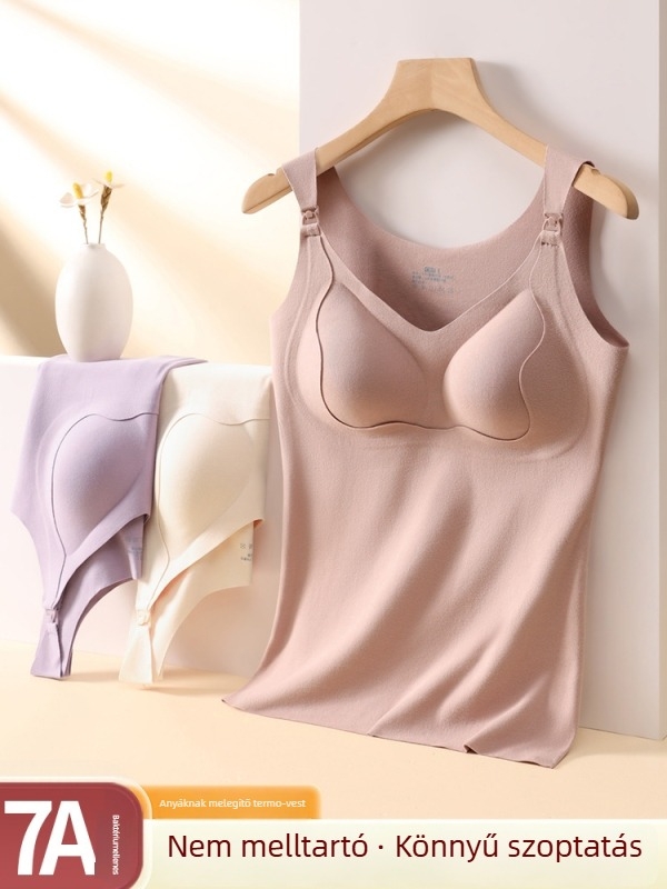 Anyasági és szoptatós top, seamless, meleg, magas rugalmasságú emelő támogatással, hossz 50–65 cm, poliészter-spandex keverék