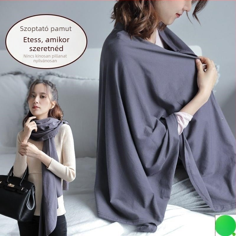 Szoptatási kendő - lélegző TR szövet, PVC ≤30%, 3/4 ujjak, polo gallér, többfunkciós kültéri etetésvédő, 2024 tavasz