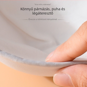 Szoptatós melltartó terhességhez, előre nyitható zárással; külső nylon, belső pamut bélés; vékony formázott kosarai; acélcső nélkül; rögzített dupla vállpántok