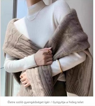 Liu Shishi stílusú női fekete 100% gyapjú garbó pulóver, karcsúsított fazon, hosszú ujjú