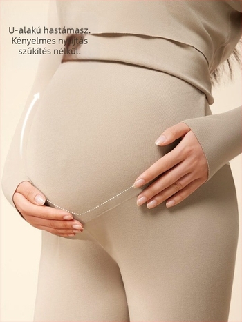 Anyasági antibakteriális melegítő fehérnemű készlet szoptató nőknek, 3/4-es ujjú, kerek nyakú, poliészter 90–95%