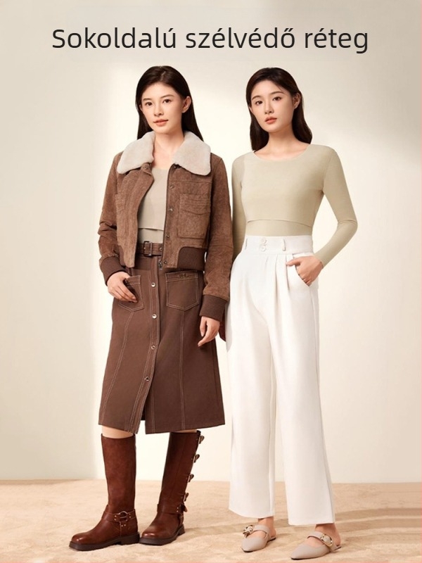 Anyasági antibakteriális melegítő fehérnemű készlet szoptató nőknek, 3/4-es ujjú, kerek nyakú, poliészter 90–95%