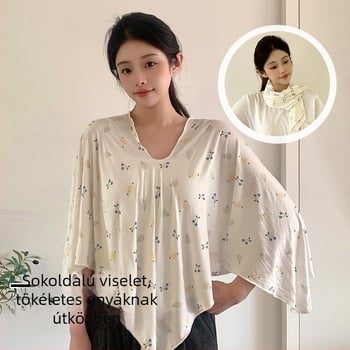 Szoptatós sál-kelep – pelerina szoptatáshoz, szövött viszkóz-spandex anyag, állatmintás