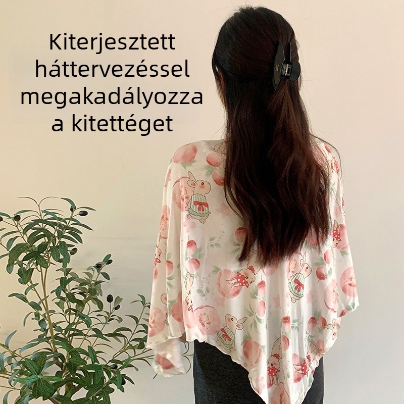 Szoptatós sál-kelep – pelerina szoptatáshoz, szövött viszkóz-spandex anyag, állatmintás