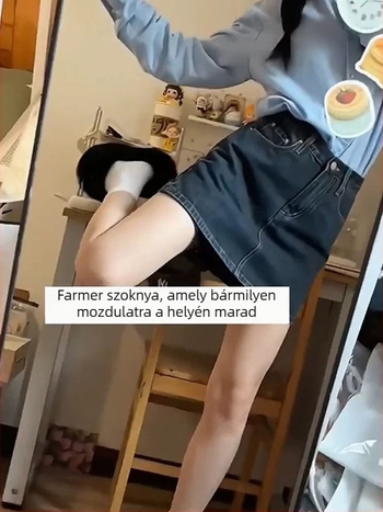 Plusz méretű retro denim culotte szoknya körte alakú testhez, magas derék, A-vonal, karcsúsító hatás, tavasz–ősz