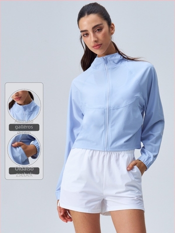 Női nylon kültéri szélvédő ZL-FY02 – lélegző, UV UPF50+ védelem, könnyű, kapucni nélküli, nyár–tavasz