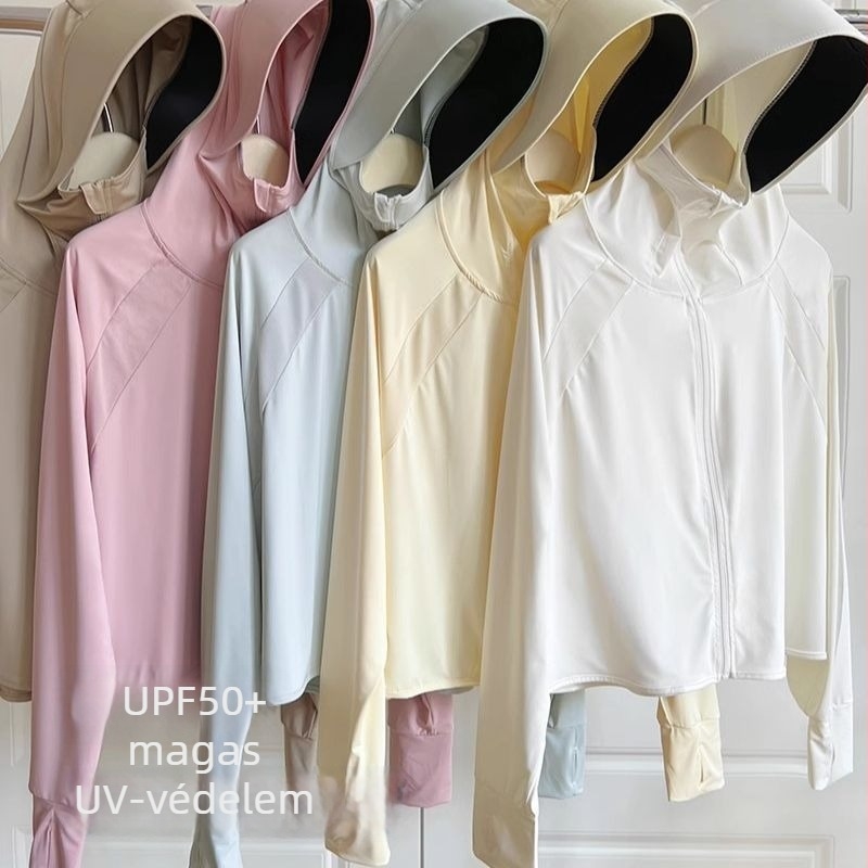 Vinylon napvédő kardigán, shawl típus, UPF30+, 3/4 ujjak, Harajuku stílus, tavasz 2025