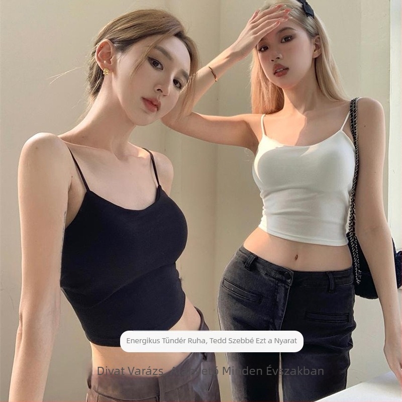 Szexi váll nélküli top kivágott hátrész és rögzített kosarakkal, nyári crop top