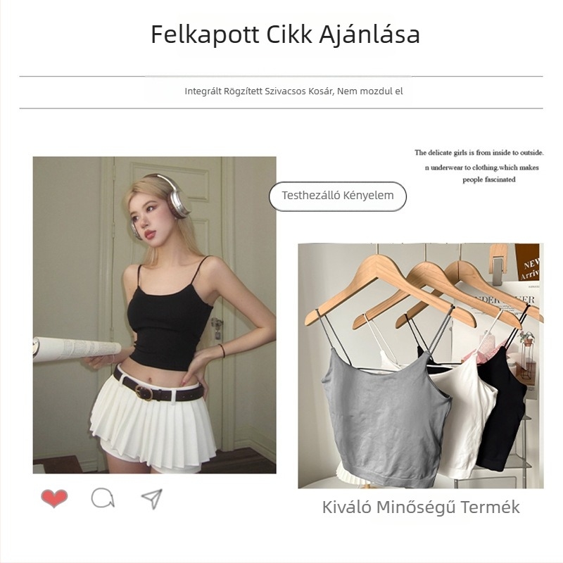 Szexi váll nélküli top kivágott hátrész és rögzített kosarakkal, nyári crop top