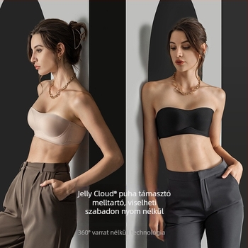 Váll nélküli melltartó 3D zselés támasztékkal, vezeték nélküli, varrat nélküli, anti-slip (3/4 kosár, vékony formázott kosár)