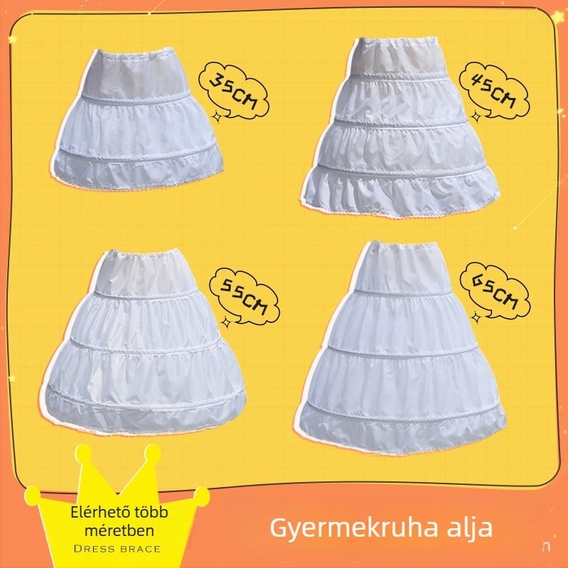 Kisgyermekeknek készült hercegnő tutu ruhája, csont nélküli uszály, beépített alsószoknya, poliészter tafta, színpadi vise, 2022 tavasz