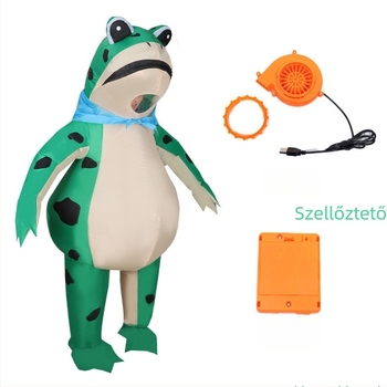 Jelmez: Felfújható dinoszaurusz-űrhajós béka-bábu jelmez Halloween partyra (uniszex, PU bőr, 2023 tavasz, 17 év alatt, gallér nélkül, címke nélkül)