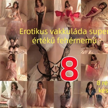 Női fehérnemű nyolcrészes készlet csipével, 95-100% poliészter, 2025 tavasza