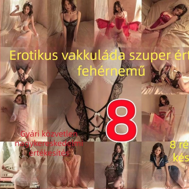 Női fehérnemű nyolcrészes készlet csipével, 95-100% poliészter, 2025 tavasza