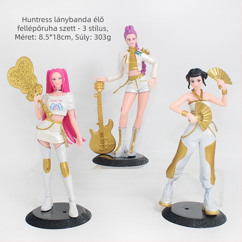 Figurák: PVC asztali dísz demonvadász idolcsoport karakterrel, előre összeszerelt, útmutató videóval