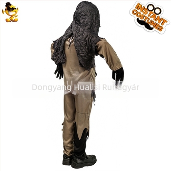 Fiú Halloween rongyszellem jelmezkészlet csontváz mintával, színpadi előadásokhoz