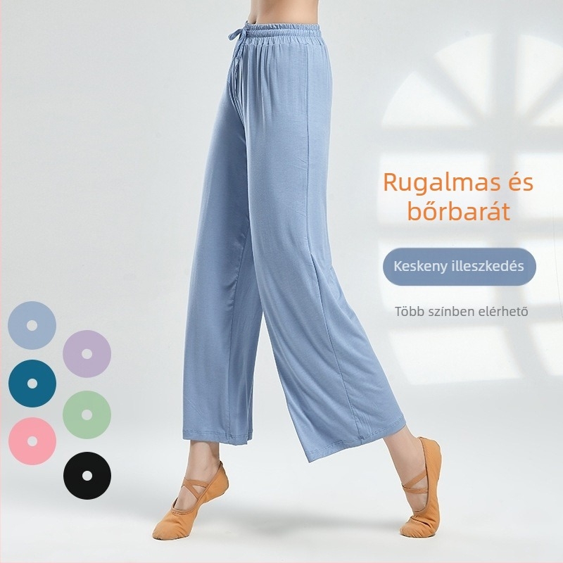 Női modern tánc gyakorló nadrág – széles szabású, Modal anyag 95%, nyárra